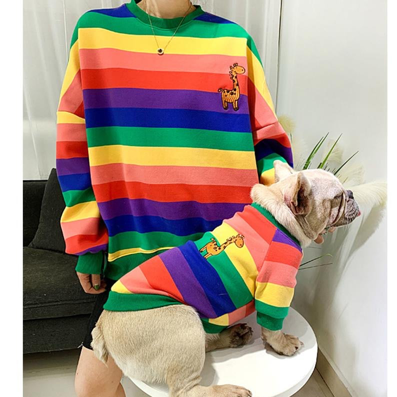 Rainbow Stripe Dog Sweater